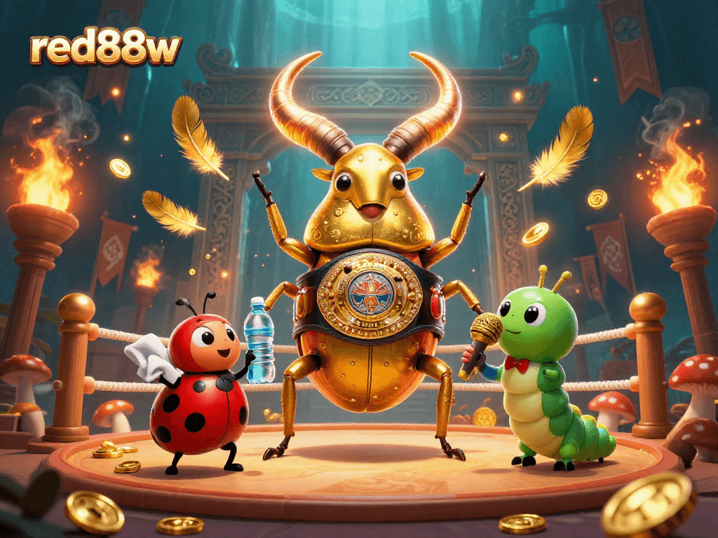Engage in thrilling action with red88w as the golden beetle battles in the dynamic casino arena.