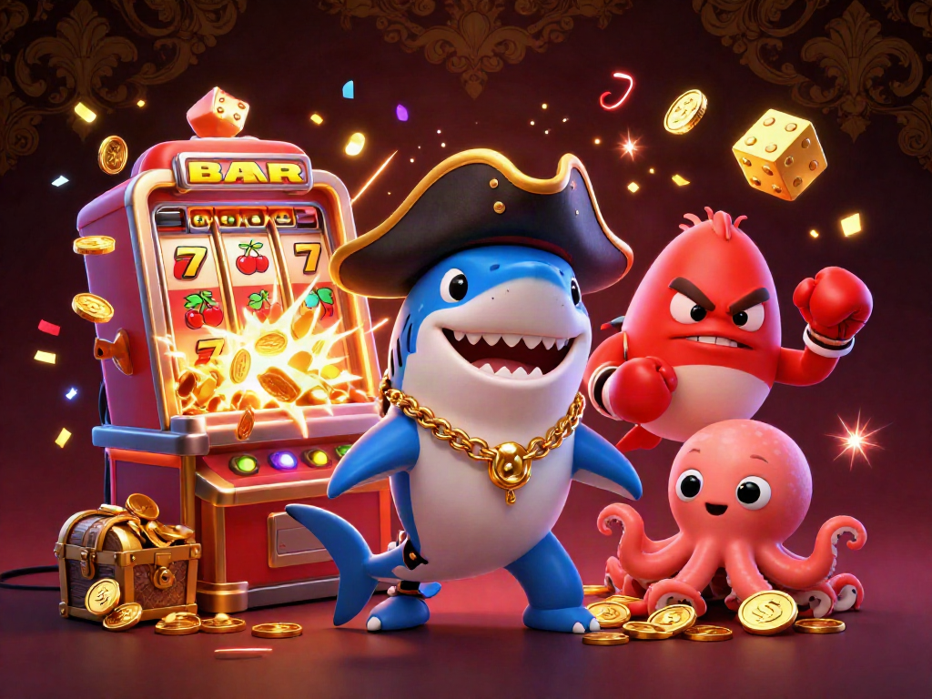 Engaging Lucky 88 bonus scene with energetic 3D characters celebrating big wins in a vibrant casino.