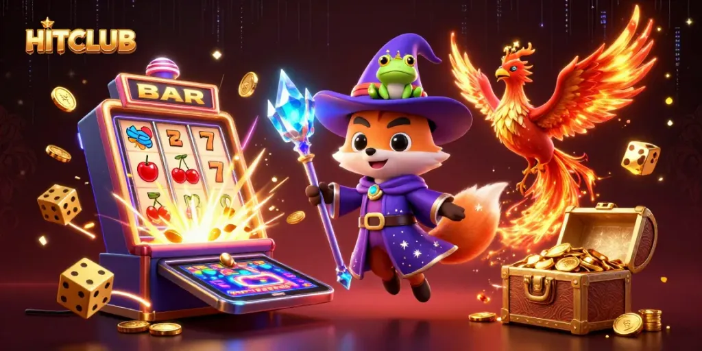 Engage with HITCLUB's exhilarating slot adventures featuring magical characters and dynamic casino elements.