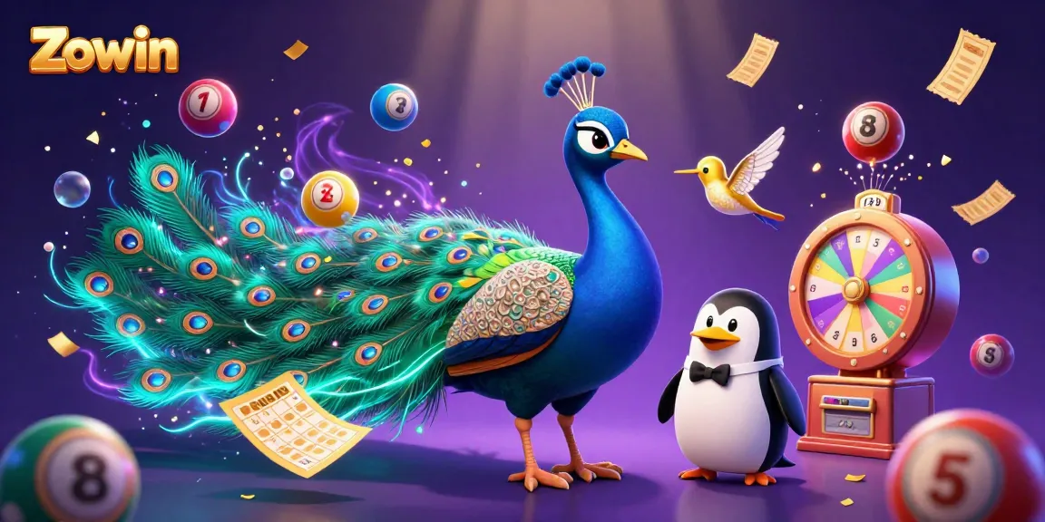 Play Zowin and join the dynamic casino scene with colorful lottery elements and lively characters.