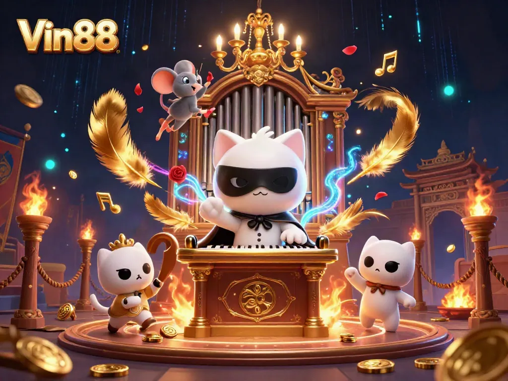Experience Vin88 thrills with a captivating casino illustration blending fantasy and gaming elements.