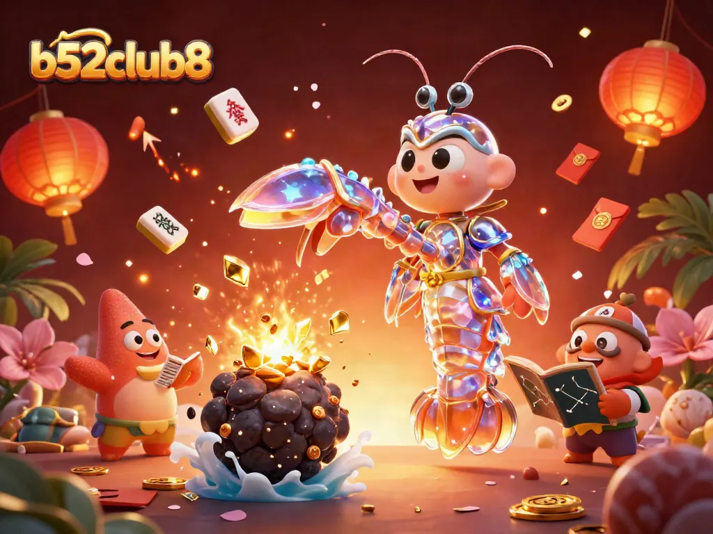 Engage in thrilling jackpots at b52club8 with vibrant characters and dynamic casino elements.