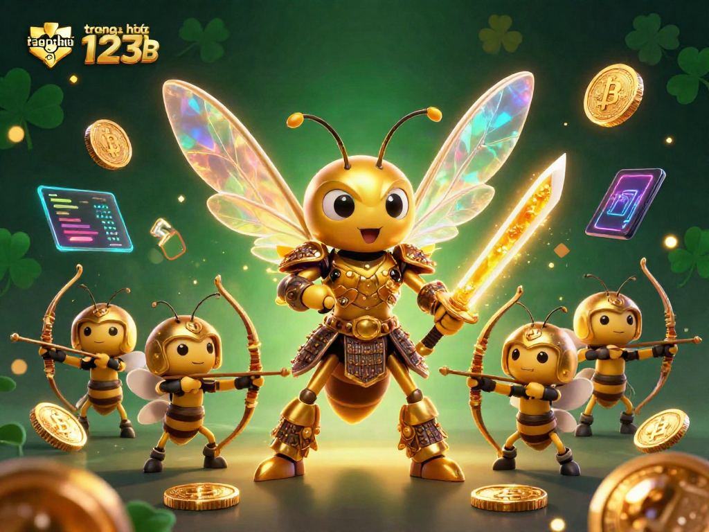 Experience the excitement of gameplay at trang chủ 123B, featuring vibrant 3D characters and crypto elements.
