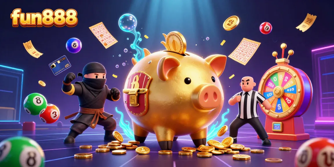 Engage with fun888 and win big by exploring vibrant lottery themes in a dynamic casino scene.