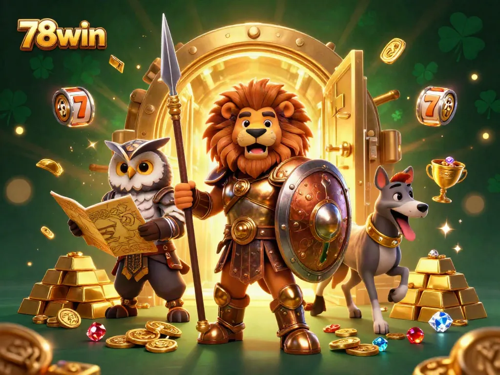 Experience thrilling wins at 78win with vibrant casino elements and iconic characters in action.