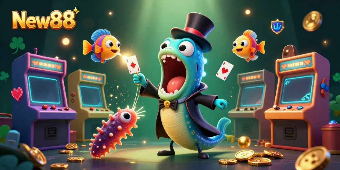 Experience New88's vibrant casino magic with characters capturing the thrill of gaming.