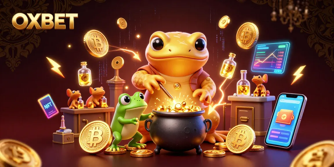 Experience thrilling gaming with OXBET, featuring vibrant 3D animations of gaming elements.