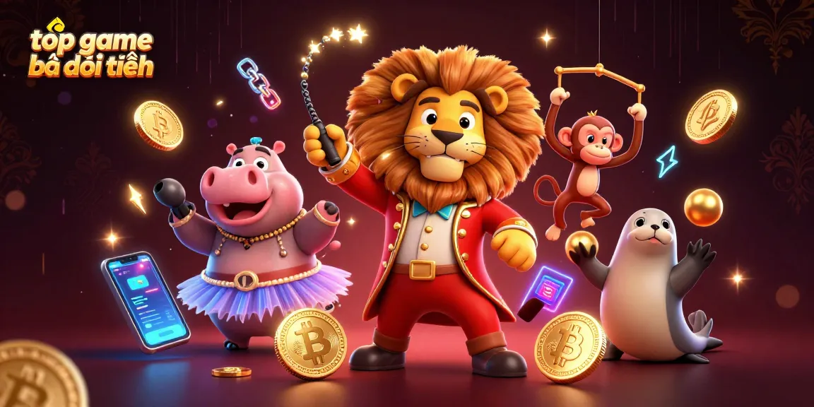 Engage with top game bài đổi thưởng through lively characters in a vibrant 3D casino scene.